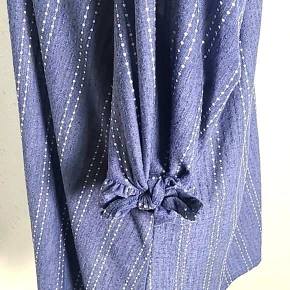 W5 Blue Chambray Top with White Dotted Stripes, Size 1X, NWT - Picture 5 of 10